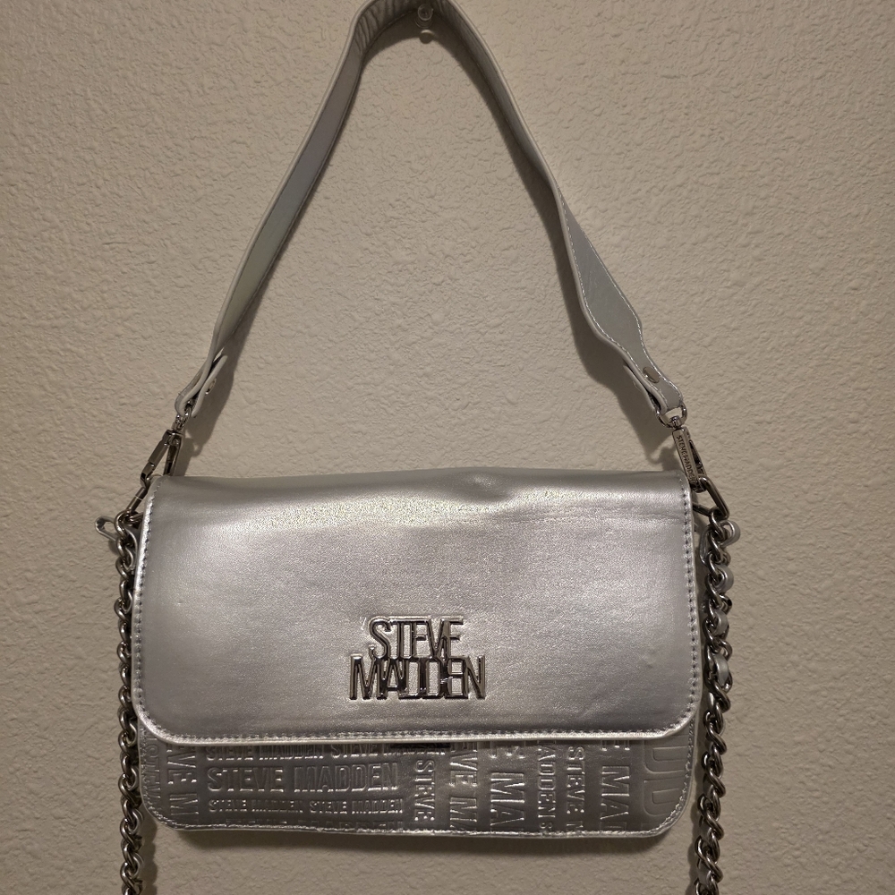 Steve Madden Metallic Silver Shoulder Bag